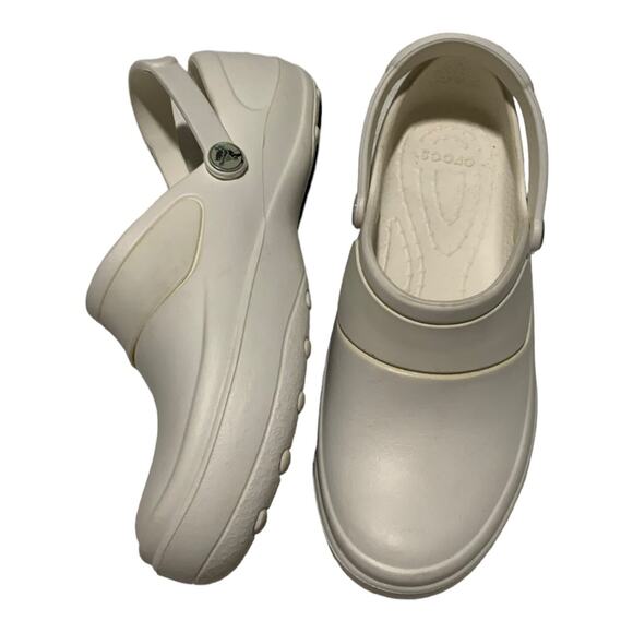 CROCS Shoes - crocs womens 7 mercy white work clogs slip on rubber medical shoes